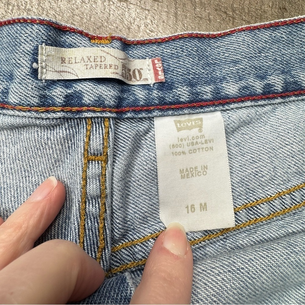 Levi's Blue Jean Shorts Distressed Cutoff size 16 - Picture 8 of 12